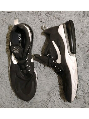 Nike Air Max React 270 Men Size 14 Black White Running Shoes CI3866-004